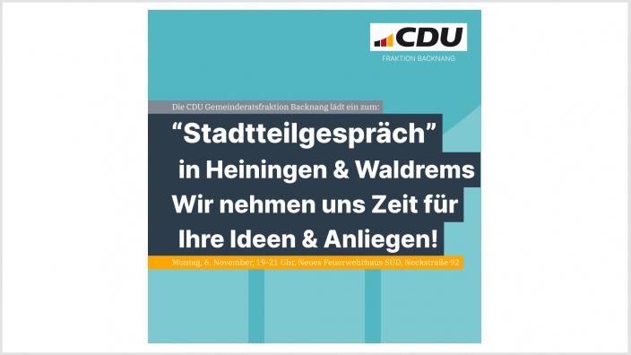 CDU Stadteilgespräch in Heiningen und Waldrems